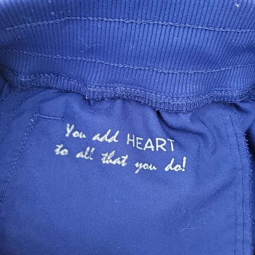 Purple Label Yoga by Healing Hands Navy Blue Women’s Scrub Jogger Pants Sz XS - Picture 4 of 8